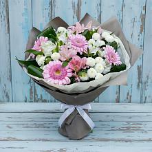 Букет цветов из:  Герберы, Альстромерии и Хризантемы в Клетской