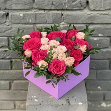 Цветочная композиция из Розы в коробке #REPLACE_PRED# Клетской