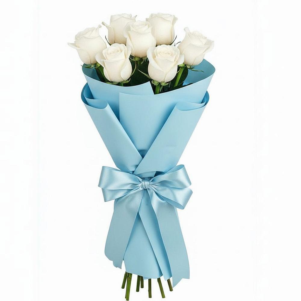 Букет 7 белых роз Проуд в Клетской