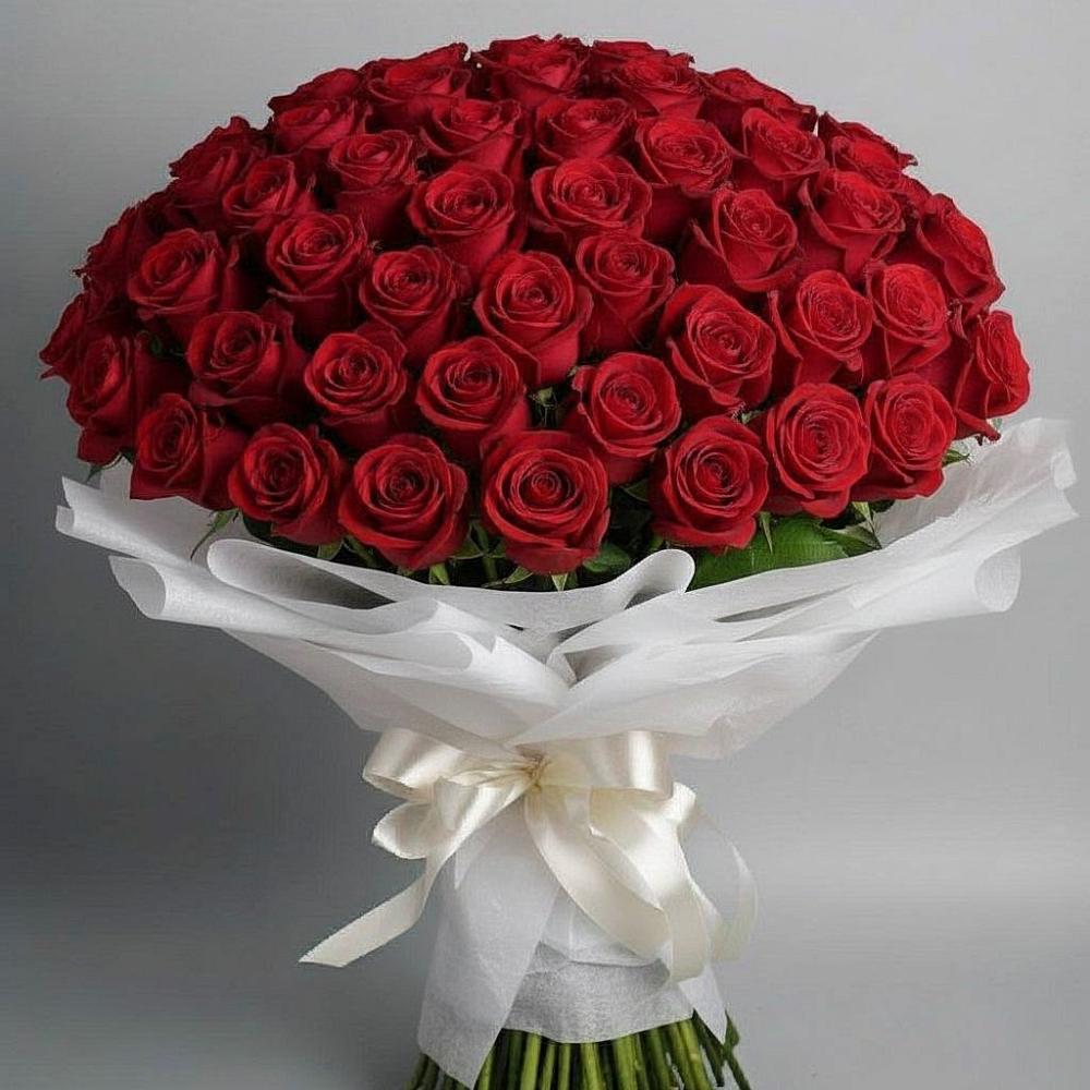 Букет 101 Красная роза Блэк Мэджик в Клетской