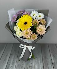 Букет цветов из:  Розы, Герберы и Хризантемы в Клетской