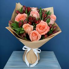 Букет цветов из:  Розы и Альстромерии в Клетской