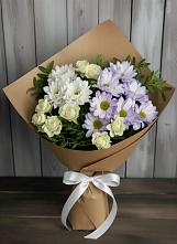 Букет цветов из:  Хризантемы и Розы #REPLACE_PRED# Клетской