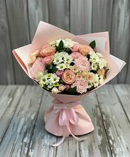 Букет цветов из:  Гвоздики, Розы и Хризантемы в Клетской