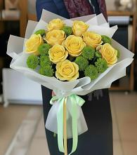 Букет цветов из:  Хризантемы и Розы в Клетской