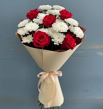 Букет цветов из:  Розы и Хризантемы в Клетской
