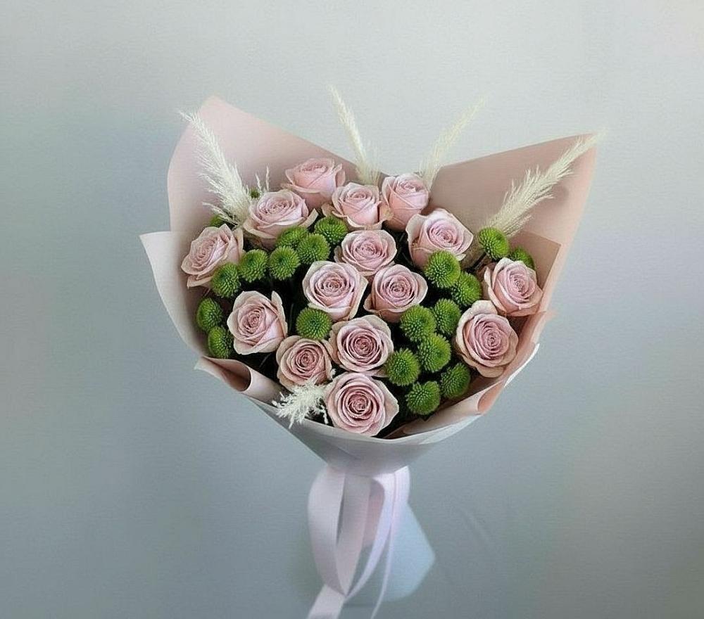 Букет цветов из: Розы и Хризантемы в Клетской