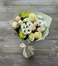 Букет цветов из:  Альстромерии, Розы и Хризантемы в Клетской