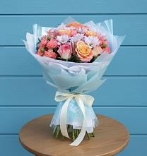 Букет цветов из:  Хризантемы и Розы в Клетской