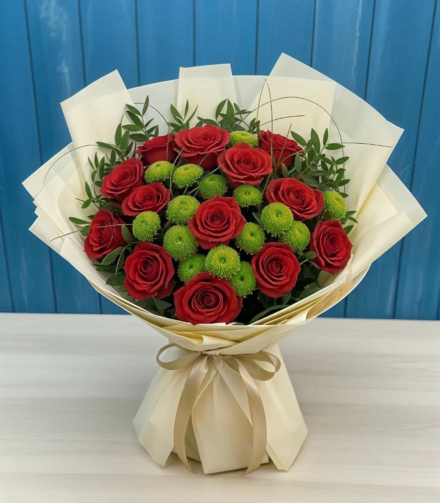 Букет цветов из: Розы и Хризантемы в Клетской