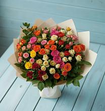 Букет Микс из разноцветных кустовых роз #REPLACE_PRED# Клетской